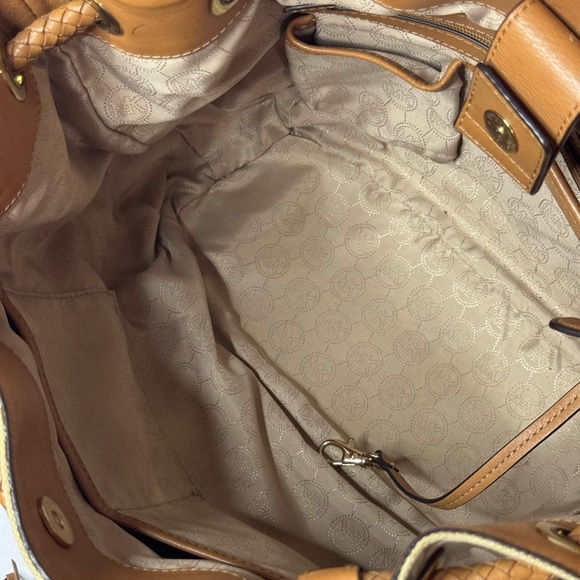 Michael Kors Jet Set Large Gathered Tote Beige/Camel Jaquard - Picture 12 of 12